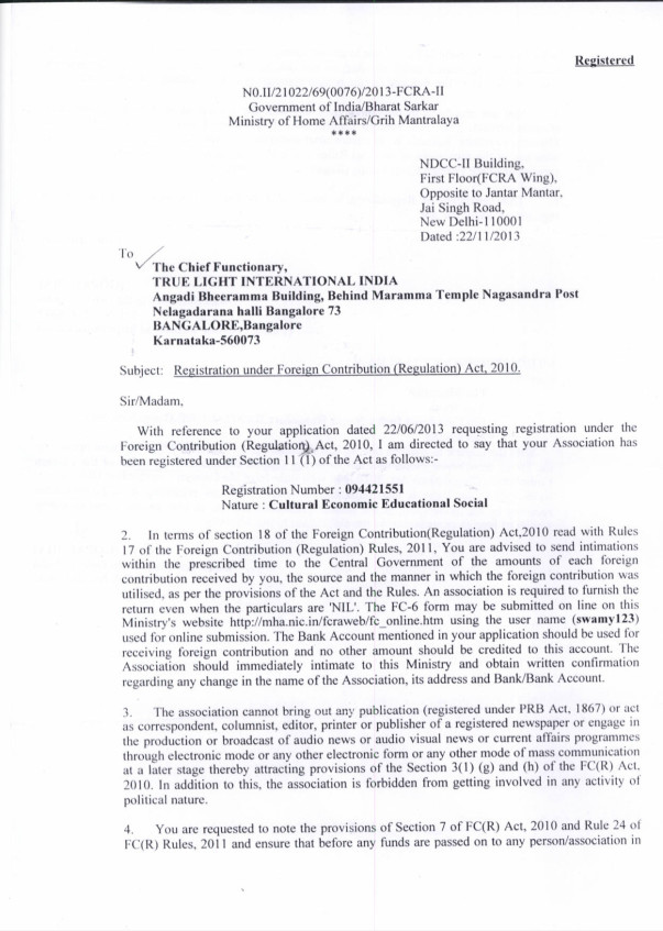 FCRA Certificate