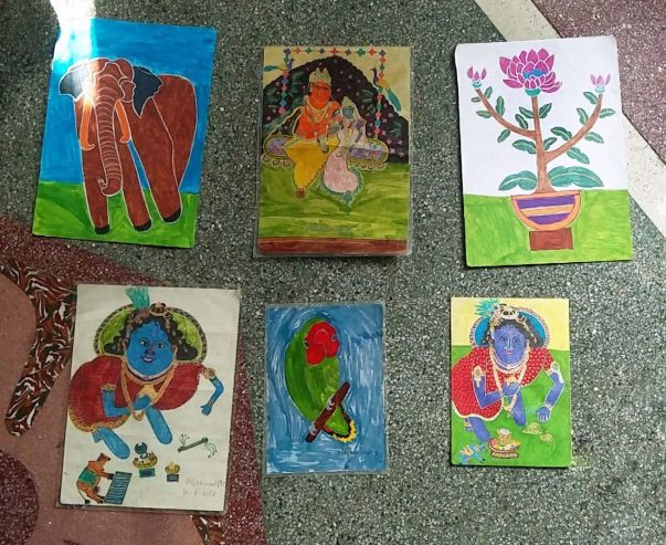 You can see her skill increase drastically from painting to painting