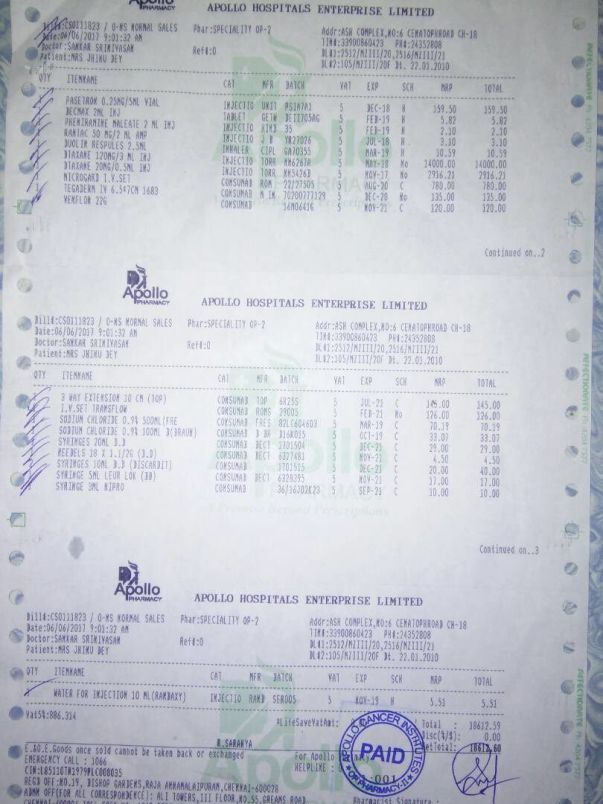 presciption and bills