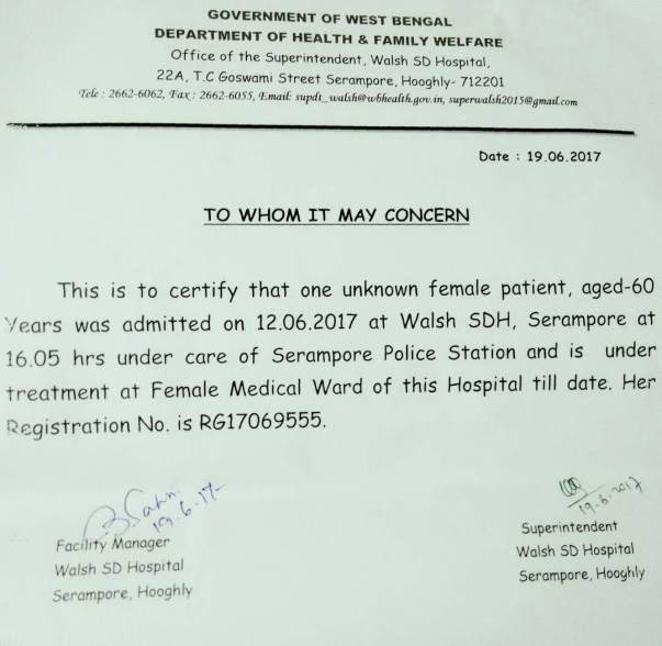 MEDICAL CERTIFICATE FROM HOSPITAL