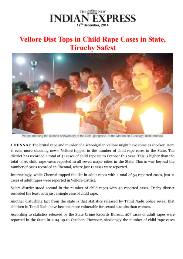 Vellore district being announced as the worst affected for CSA