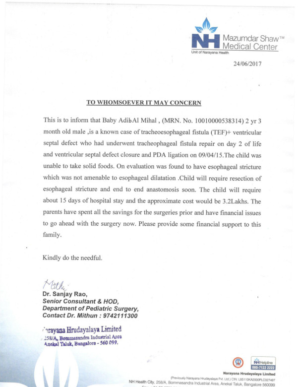 Estimation letter