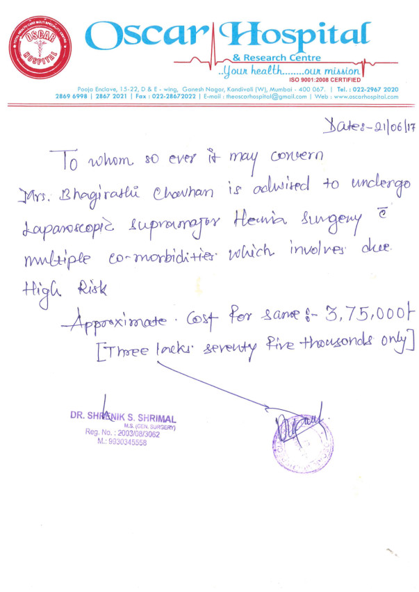 Doctor's prescription