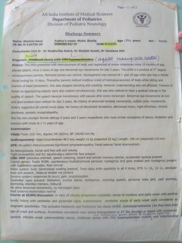 Help Shamim Bano & Rabiya Bano fight Cerebellar Ataxia...