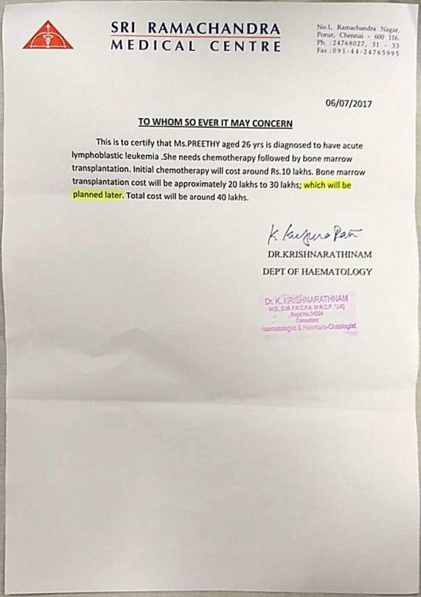 Revised Estimate (as shared in the update posted on 6th July 2017)