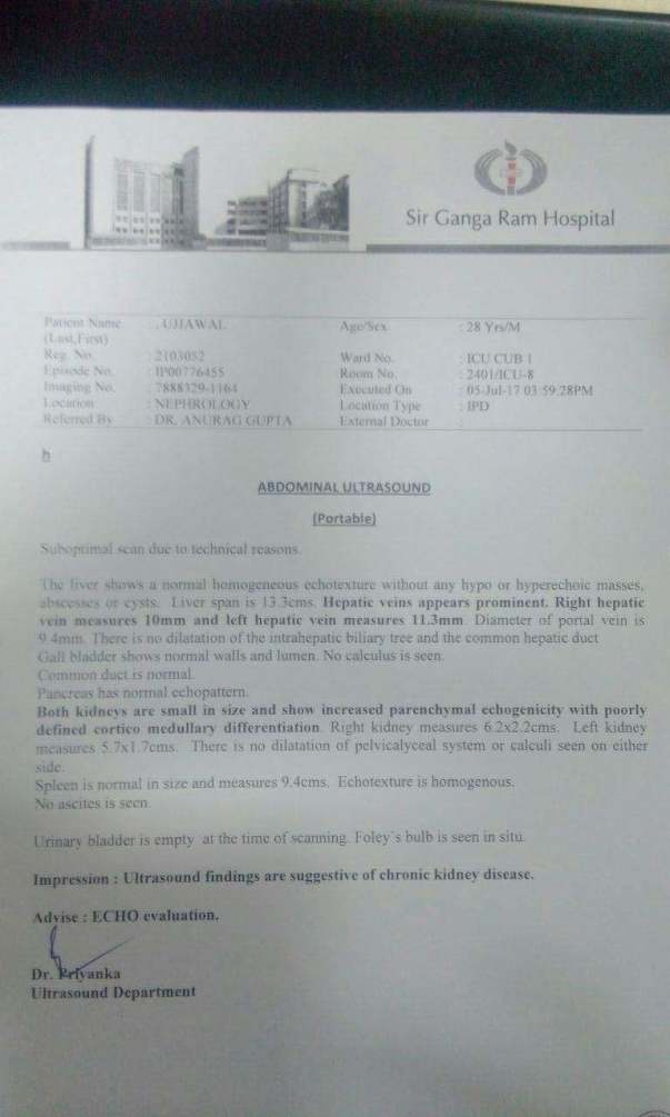 Diagnosis of patient