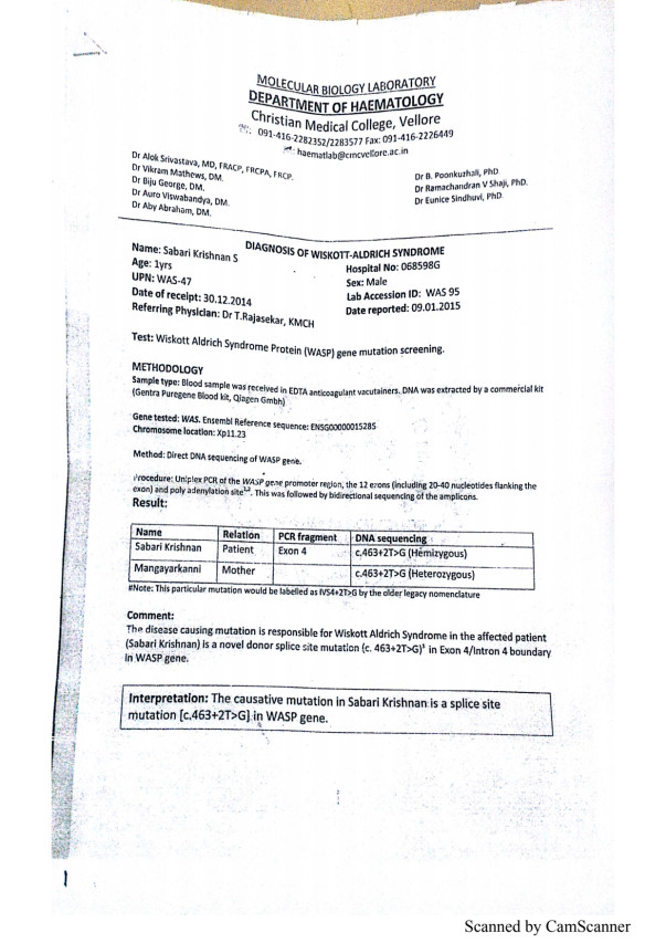 Disease Confirmation Report