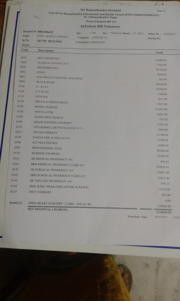 Hospital bill
