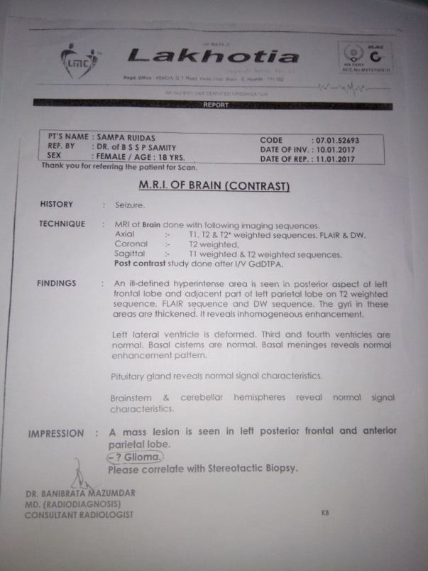 M.R.I OF BRAIN