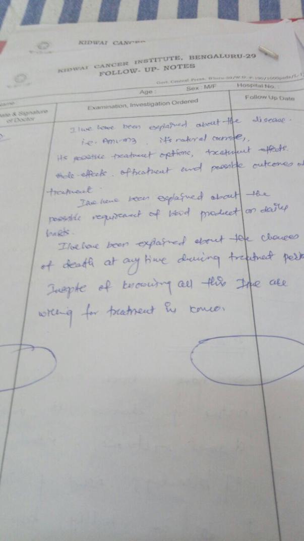 Treatment procedure given by Kidwai doctors
