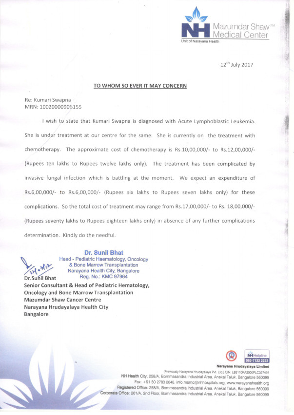 Estimation letter