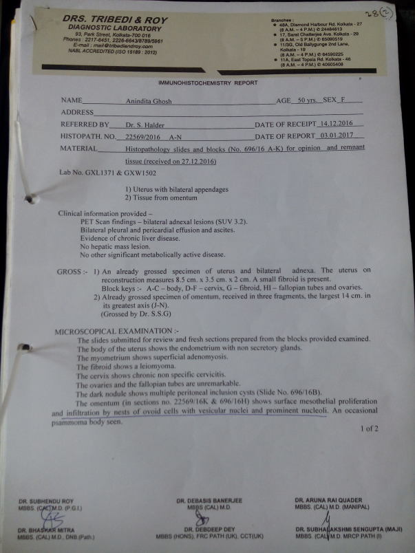 Pet scan report
