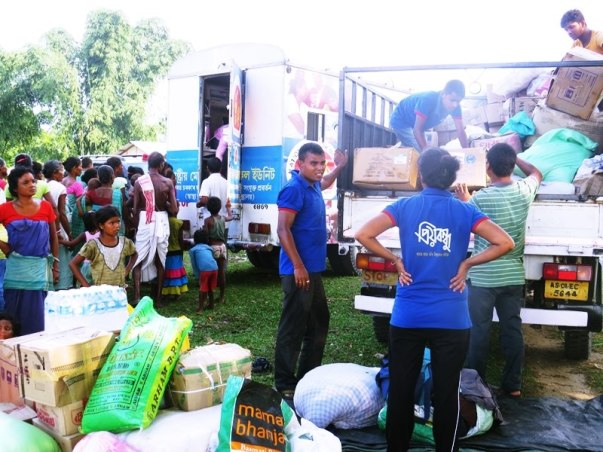 Assam flood relief operation in 2016 at Chirang District
