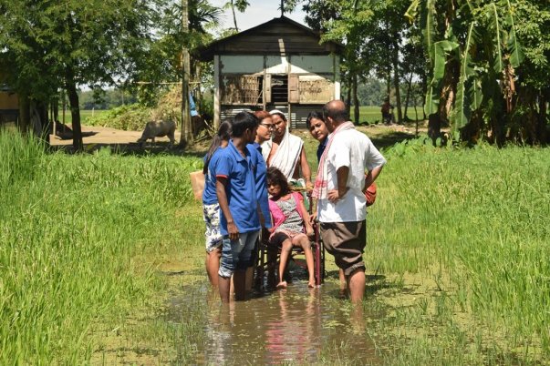 Assam flood relief operation in 2016 at Majuli