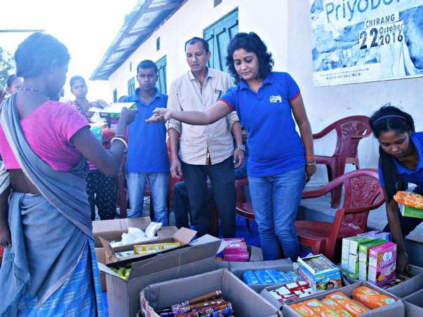 Assam flood relief operation in 2016 at Chirang District