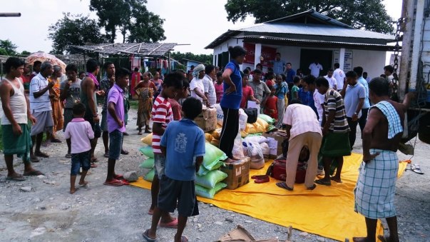Assam flood relief operation in 2016 at Chirang District
