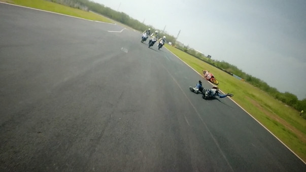 sebastian's crash photo during the race.