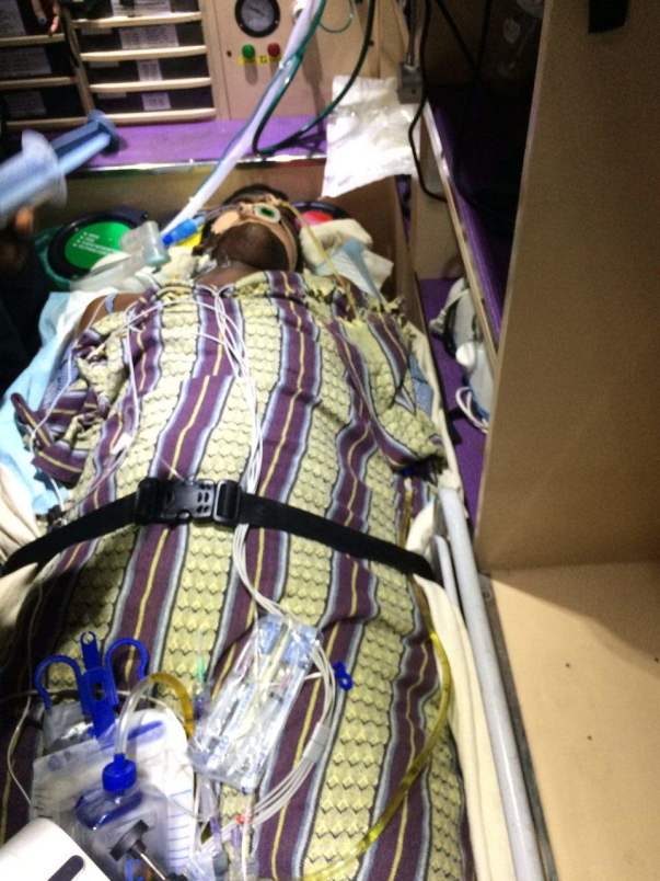 SEBASTIAN transferred to another hospital. Hurts to see him like that.