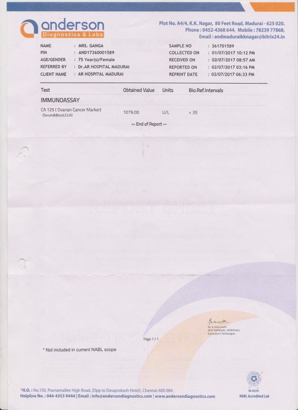 CA-125 Test Report