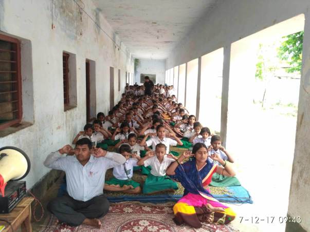 students and teachers of village school attending camp,sono,bihar