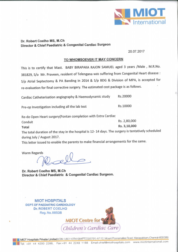 Rajan Surgery estimate