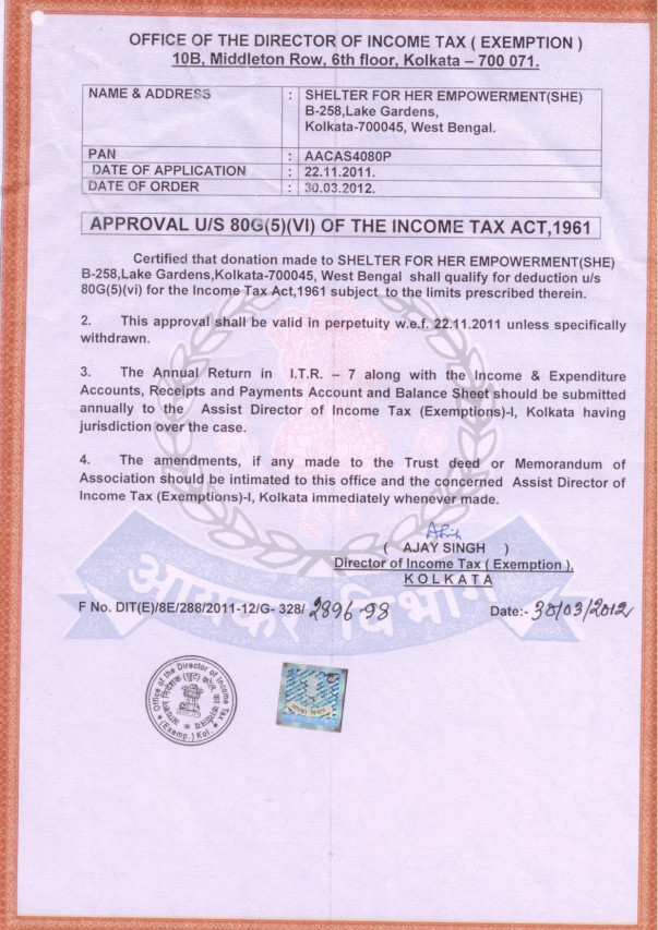 50% of your donation is income tax exempted vide our 80G registration