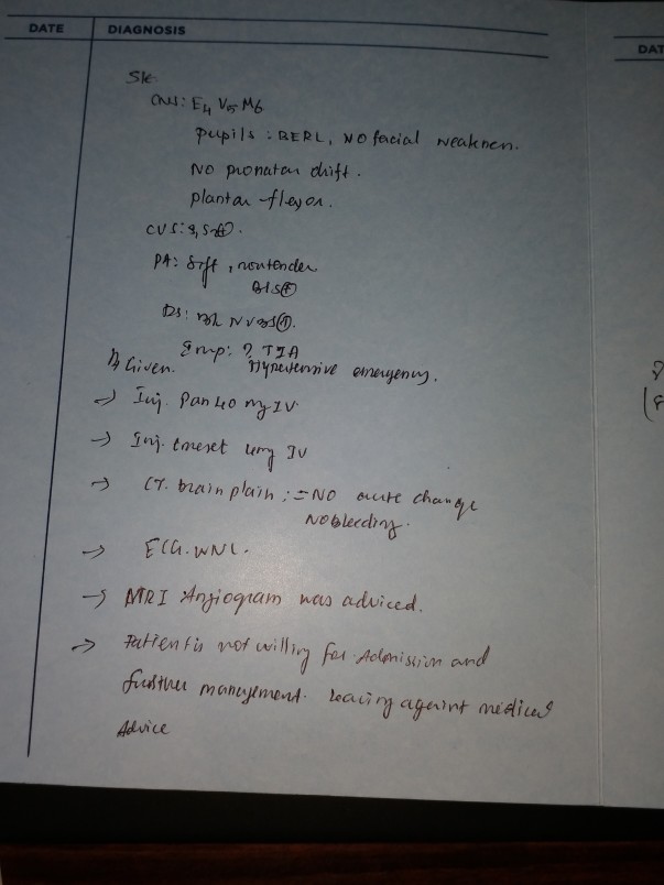 Summary from Hospital