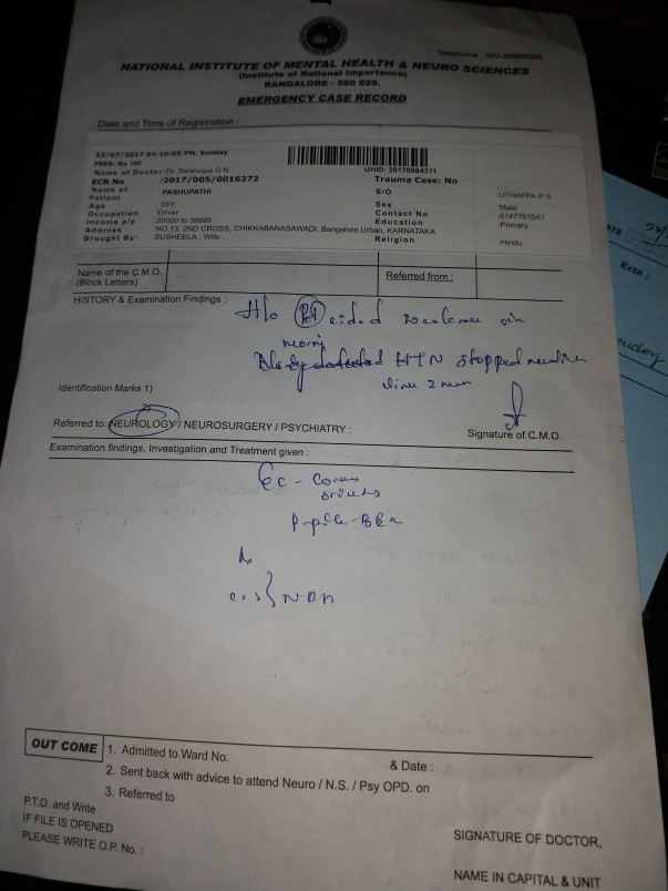 Summary from Hospital