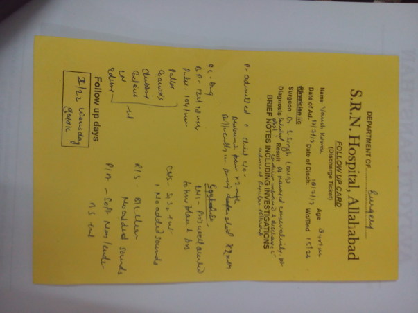 VANSH TREATMENT REPORT AT MEDICAL COLLAGE, ALLAHABAD