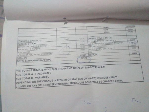 This is the estimated summarized bill