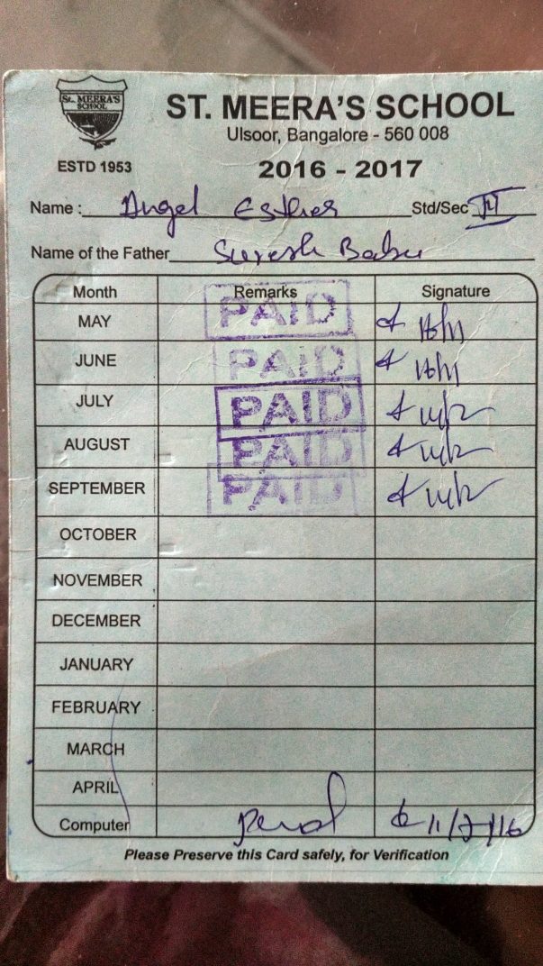 Past payment of fees