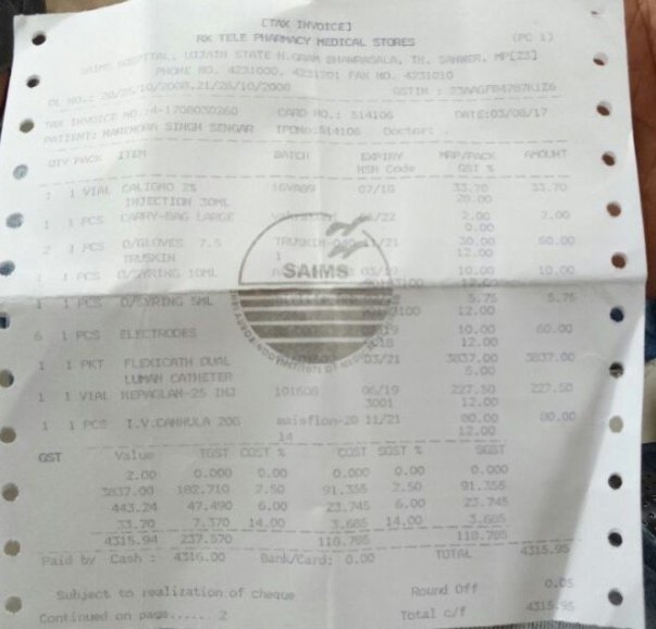 Hospital bills