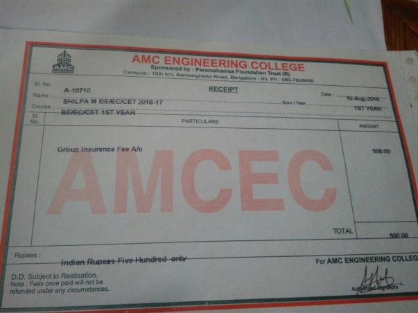 Fee receipt - 1