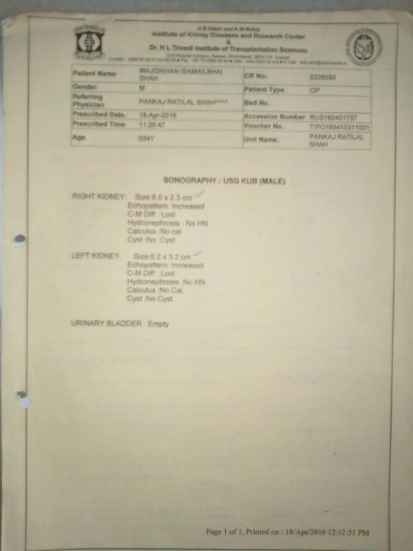 sonography report
