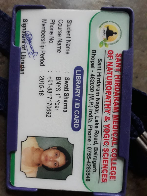 Id card of my college after admission