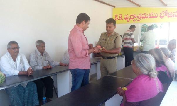 Sri. Tulasi ramakrishna Sub Inspector conducted a charity programme.