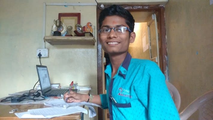 Kashinath solving Maths practice problems