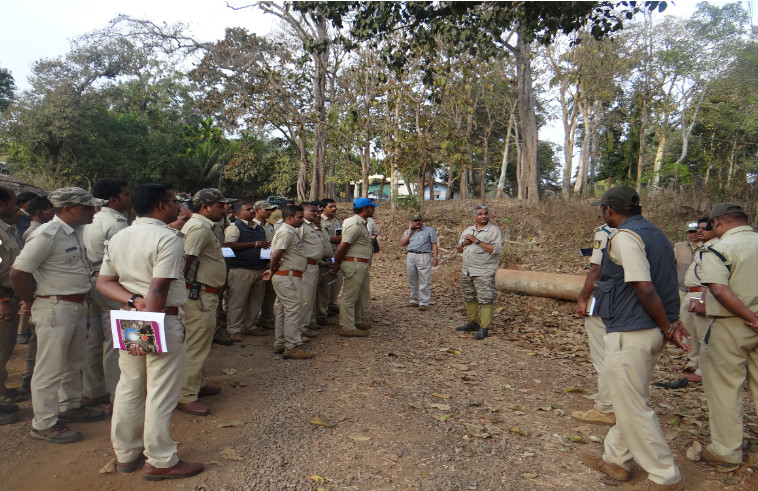 Practical exercises on Crime scene investigations were conducted by Rajshekar, CPI, CCB from Department of police,