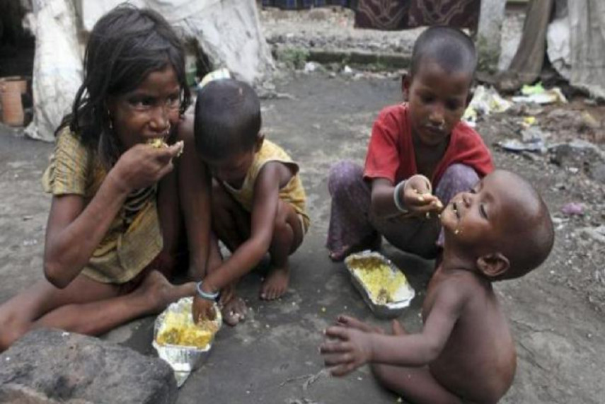Children troubled by starvation.