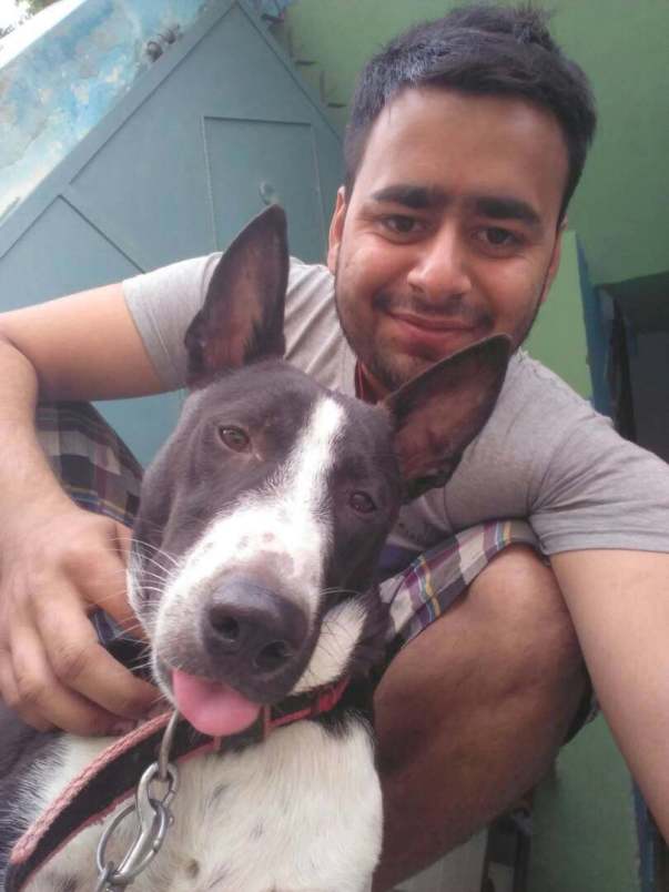 Jimmy , a beautiful Indian desi dog with his owner Praveen