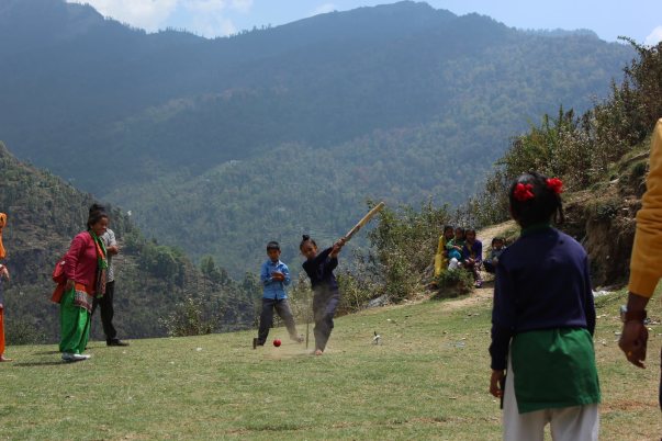 Co-ed Cricket match in Supi, Bageshwar, Uttarakhand