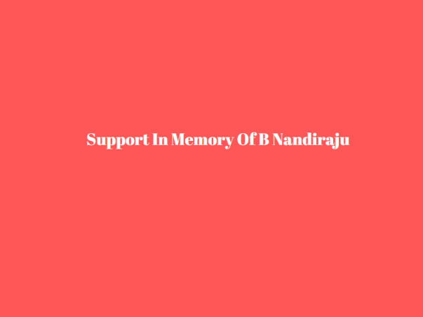 Support In Memory Of B Nandiraju