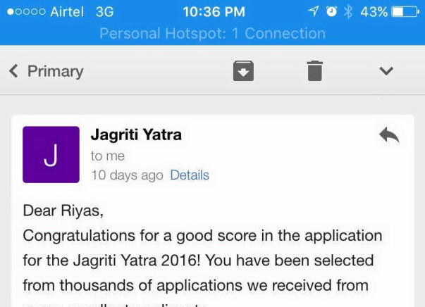 Help me grab a seat on Jagriti Yatra