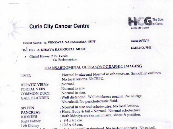 Help my mother affected by cervical cancer