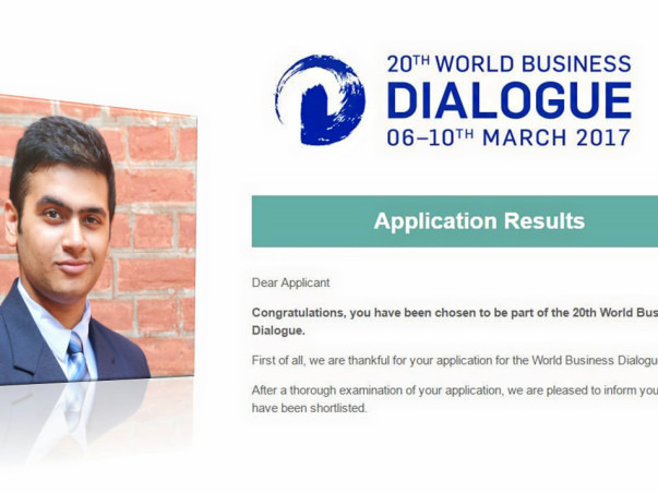 Help Archit reach World Business Dialogue 2017