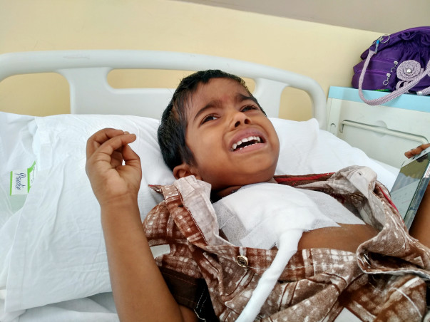 This 3-year-old boy is suffering from a severe Kidney disease