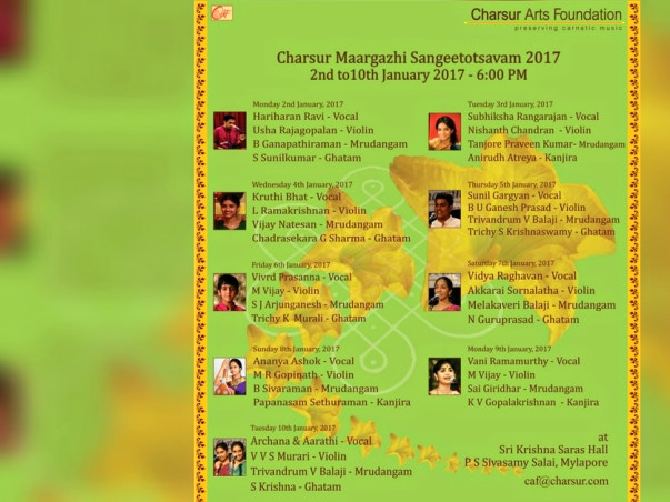 Support Charsur Arts Foundation To Preserve Carnatic Music