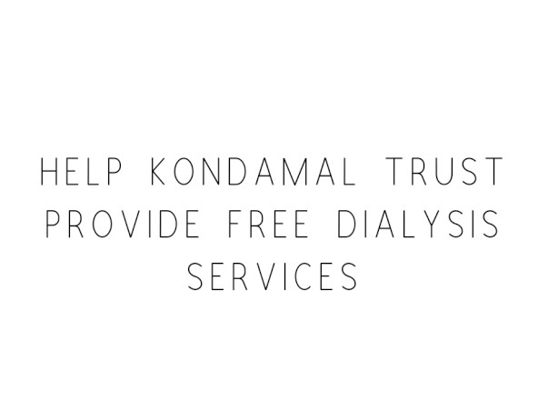 Help Kondamal Trust Provide Free Dialysis Services
