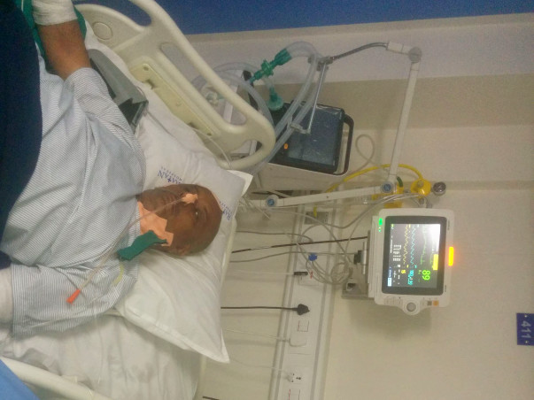 Help of my father fight against brain hemorrhage in I.c.u