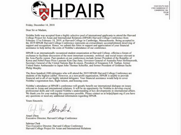 Help Nishtha Reach Harvard!